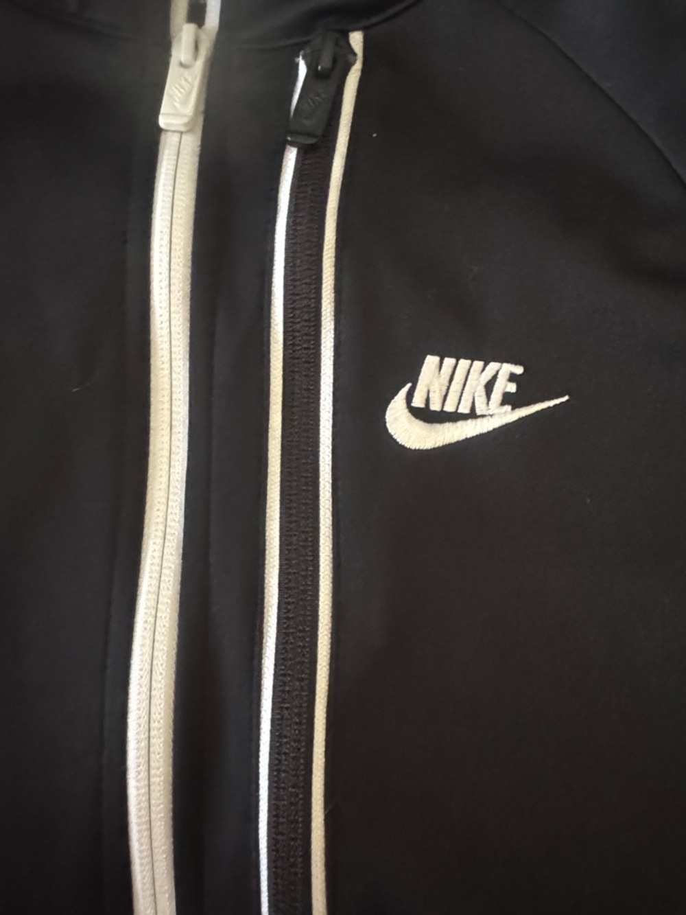 Nike Black Track Jacket with White Zip Details - Picture 2 of 7